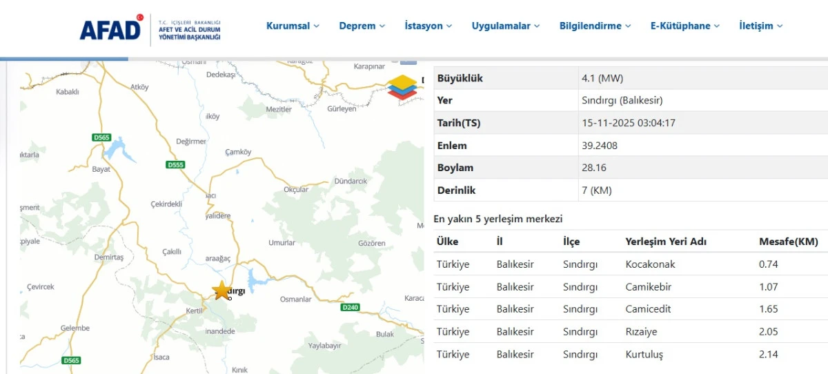 SONDAKİKA - Balıkesir Sındırgı'da deprem oldu